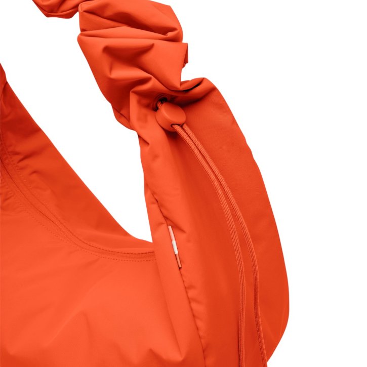 GOTBAG. Moon Bag Ruffle large monochrome hot coral